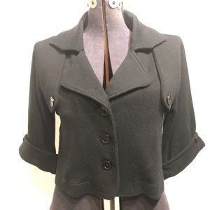 Black collared crop jacket